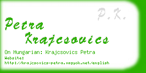petra krajcsovics business card